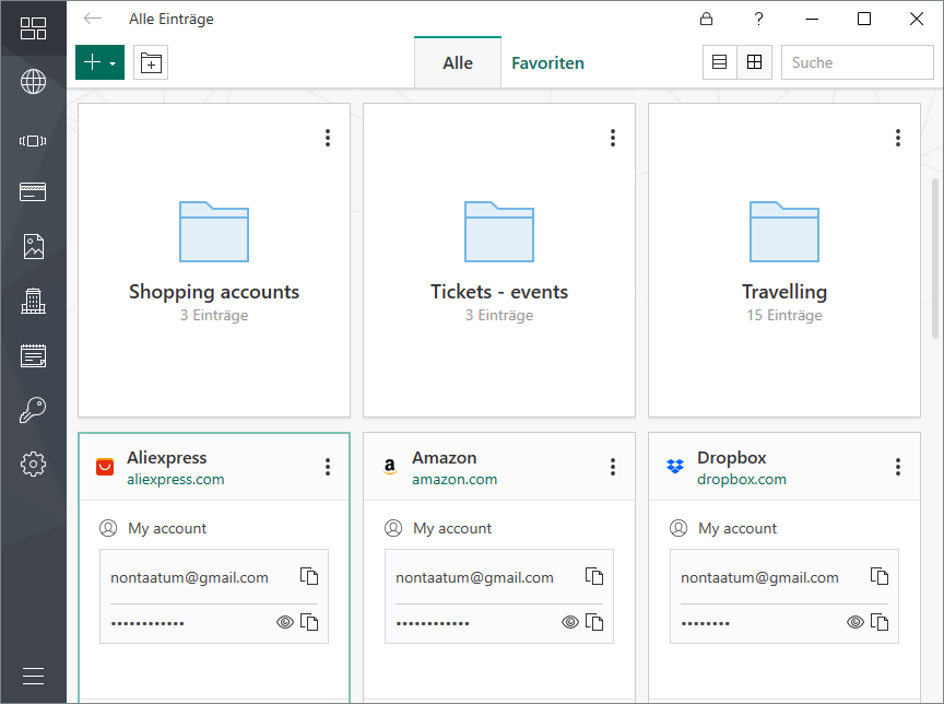 Screenshots Alle Ihre Daten an einem Ort	